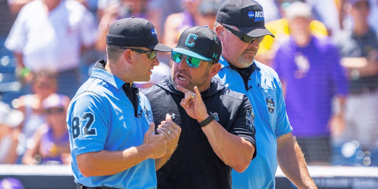 Coastal Carolina Coach Ejected in First Inning of MCWS Game After Heated Umpire Dispute